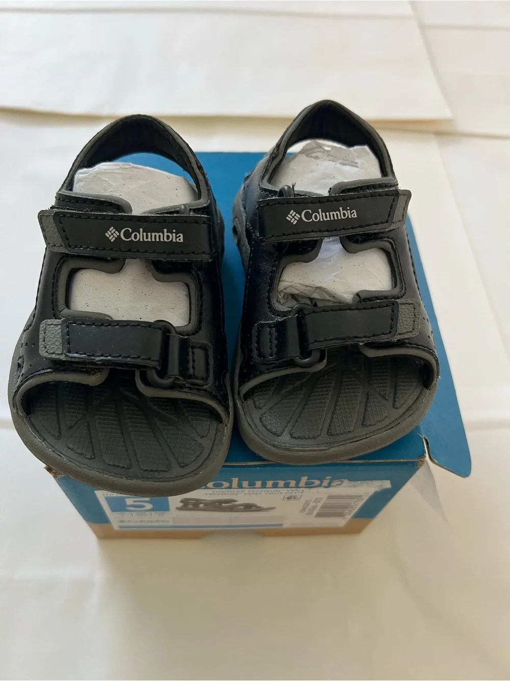 Columbia Black Toddler Sport Sandals with Adjustable Velcro Straps